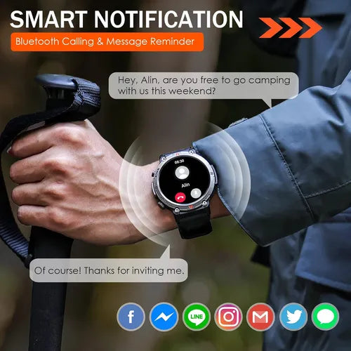 SmartWatch reloj Militar Para Hombre Con Linterna Ke3bk