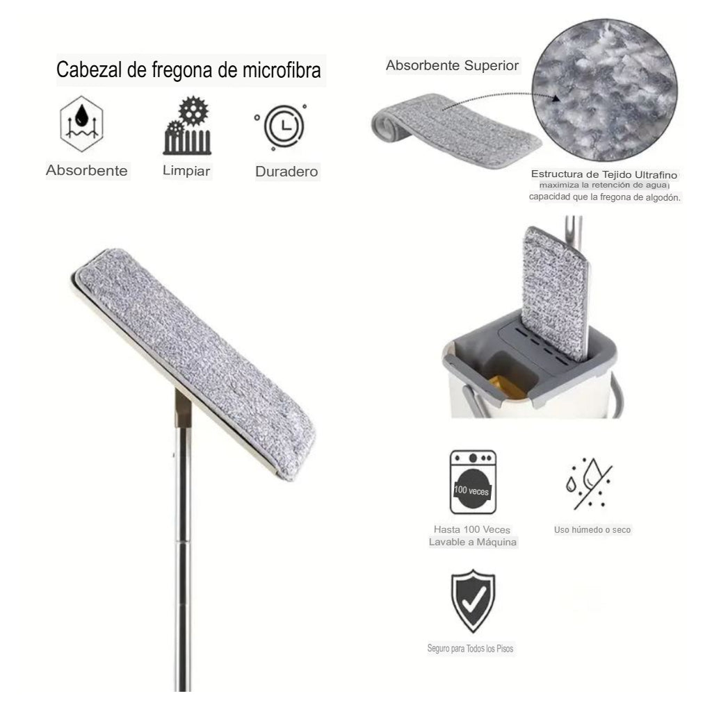 🧼 Trapero Mopa Plano con Cubo Escurridor