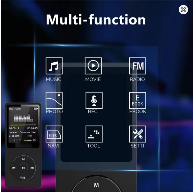 Reproductor De Mp3 Portátil Con Carga Usb Nvpone