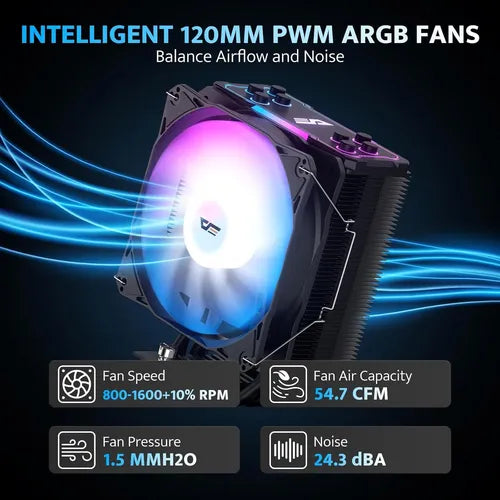 Cooler Para Cpu Darkflash Z4pro 120mm Argb, Tdp 200w Negro